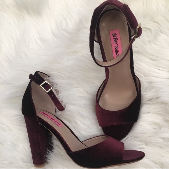 Betsey Johnson Shoes - New Betsy Johnson Purple Velvet Heels Size 8.5